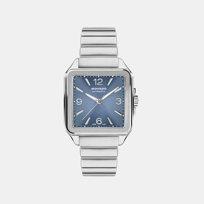 Movado Heritage 1917 Men Automatic Blue Dial Analog Stainless Steel Watch 3650256