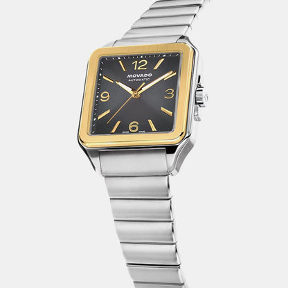 Movado Heritage 1917 Men Automatic Grey Dial Analog Stainless Steel Watch 3650257