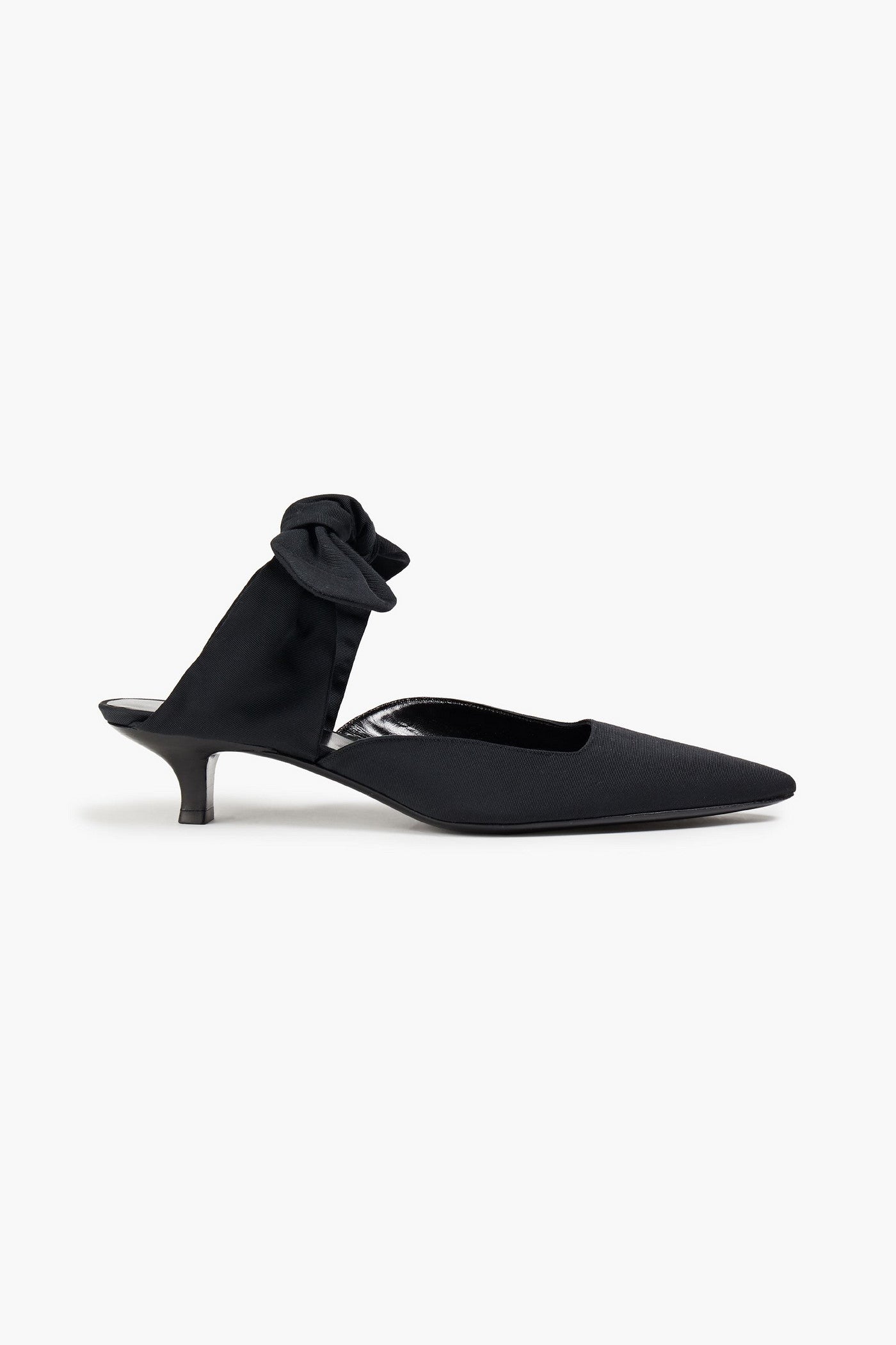 The Row Coco Bow-Detailed Faille Mules Black Women's