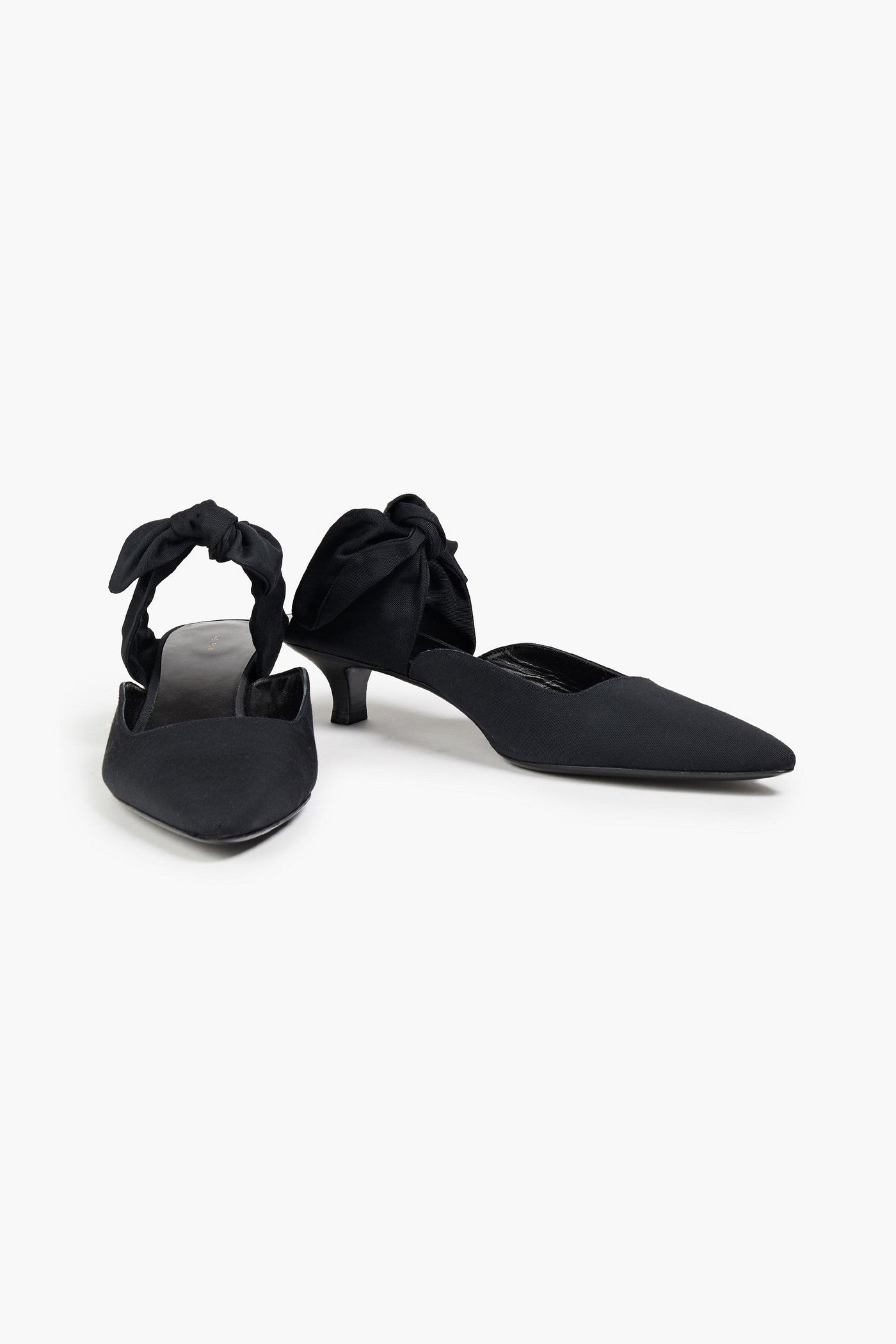 The Row Coco Bow-Detailed Faille Mules Black Women's