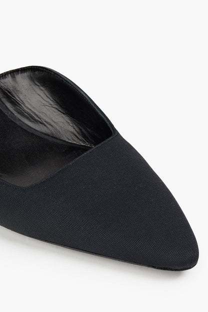 The Row Coco Bow-Detailed Faille Mules Black Women's