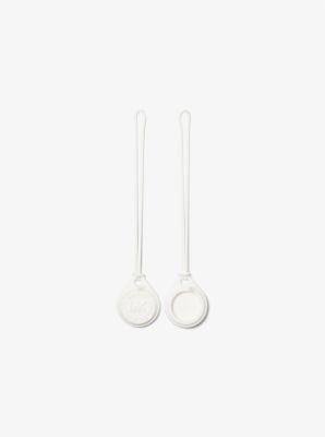 Micheal Kors 2-Pack Logo Embossed Case for Apple AirTag Bright Wht