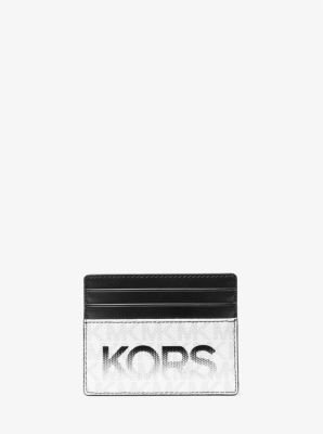 Micheal Kors Cooper Graphic Logo Tall Card Case Black-White