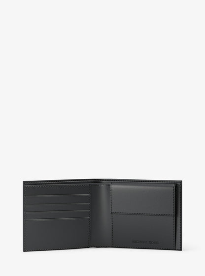 Cooper Signature Logo and Metallic Stripe Billfold Wallet Silver Silver