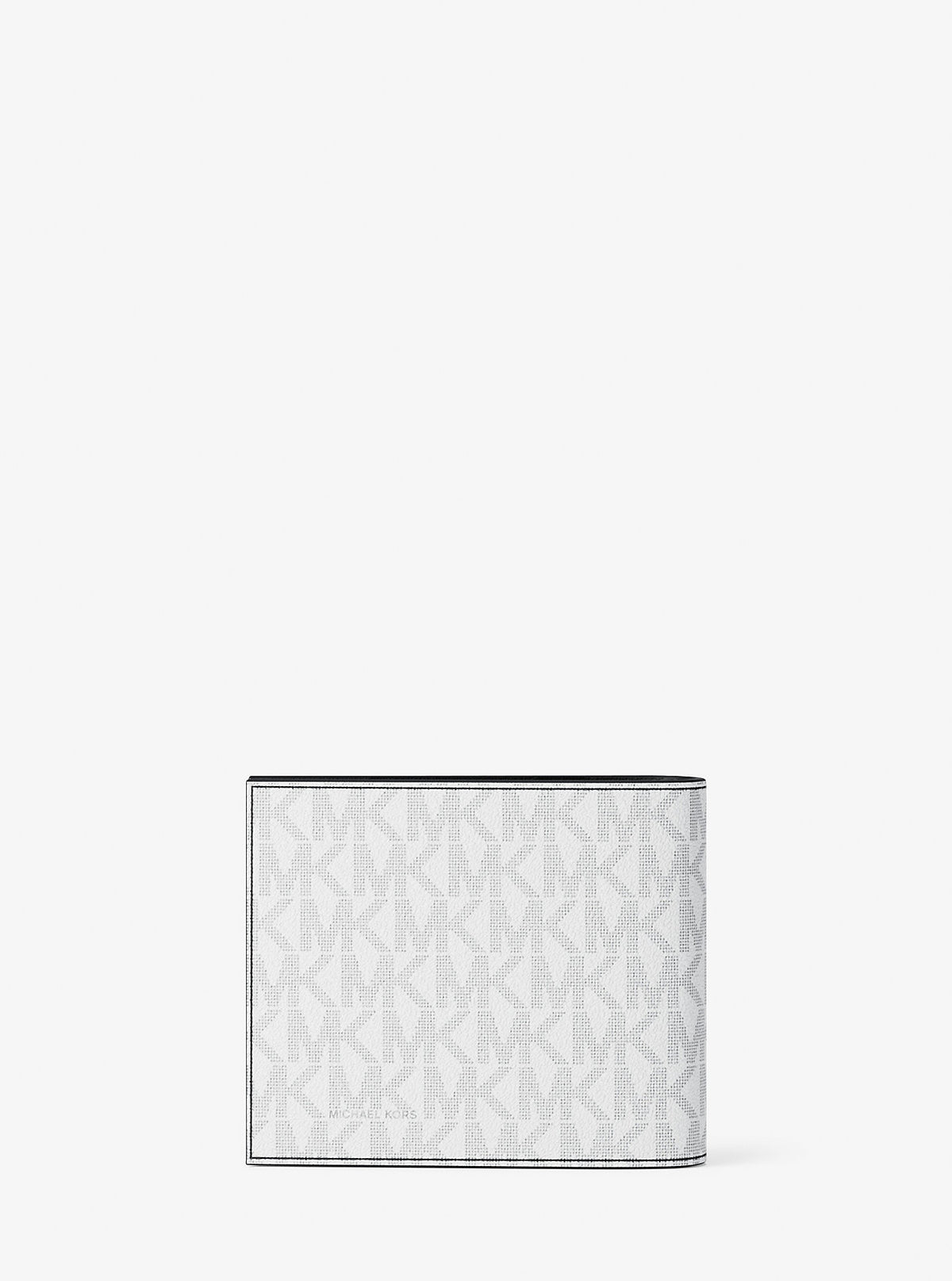 Cooper Signature Logo and Metallic Stripe Billfold Wallet Silver Silver