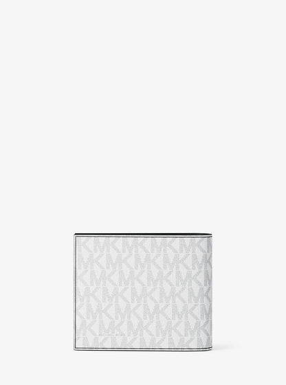 Cooper Signature Logo and Metallic Stripe Billfold Wallet Silver Silver