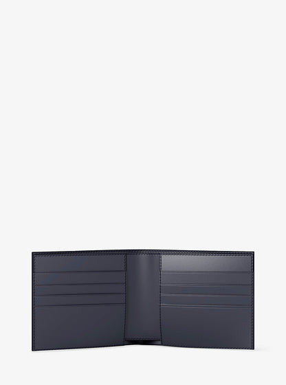 Pebbled Leather Billfold Wallet and Signature Logo Card Case Gift Set Admrl-Plblue Admrl-Plblue