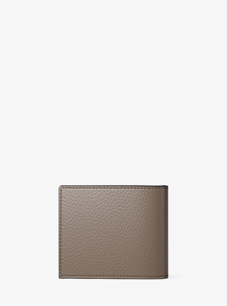 Pebbled Leather Billfold Wallet and Signature Logo Card Case Gift Set Mushroom Mushroom