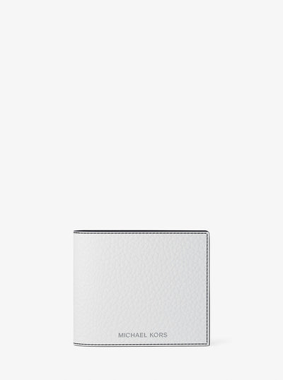 Pebbled Leather Billfold Wallet and Signature Logo Card Case Gift Set Bright Wht Bright Wht