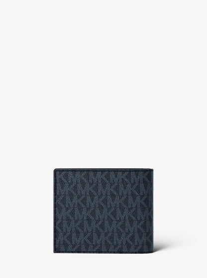 Signature Logo Wallet and Reversible Belt Gift Set Admrl-Plblue Admrl-Plblue