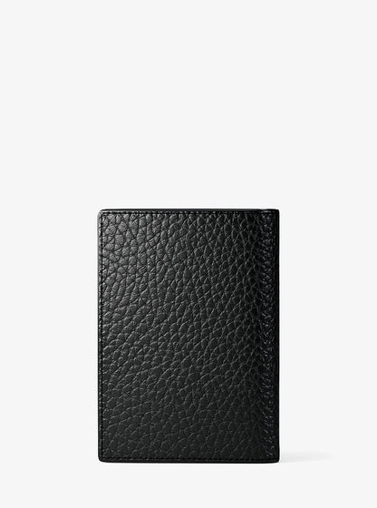 Cooper Pebbled Leather Bi-Fold Card Case Black Black