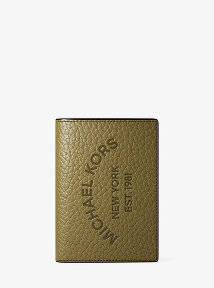 Cooper Pebbled Leather Bi-Fold Card Case Oregano Oregano