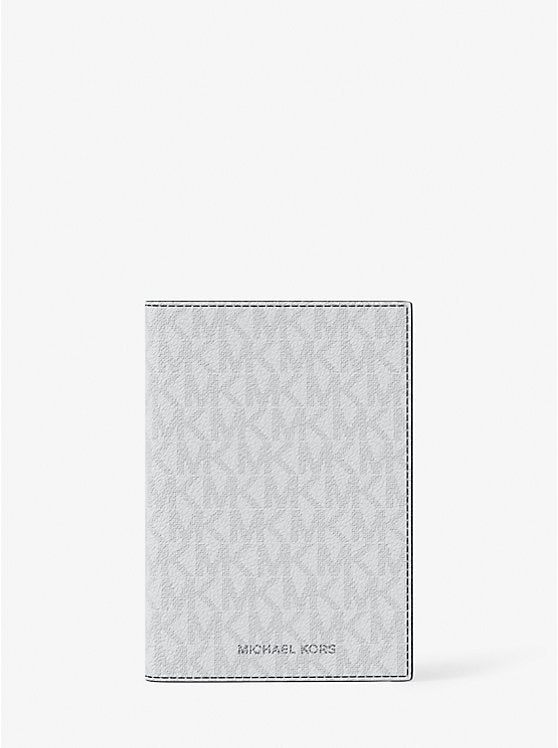 Micheal Kors Logo Passport Wallet Bright Wht