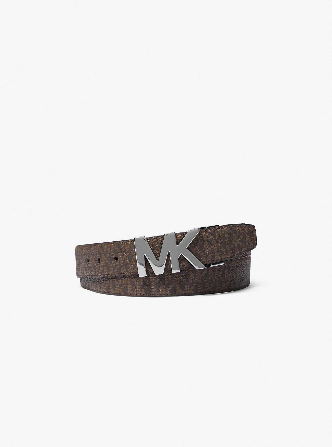 Reversible Signature Logo and Leather Belt Black Black
