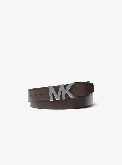 Reversible Signature Logo and Leather Belt Brown-Black Brown-Black