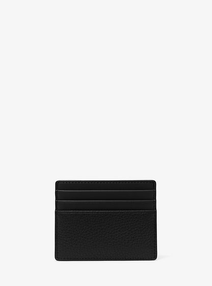Cooper Pebbled Leather Tall Card Case Black Black