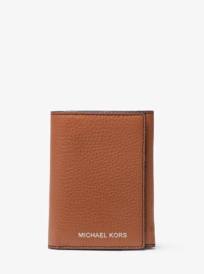 Micheal Kors Cooper Pebbled Leather Tri-Fold Wallet Luggage