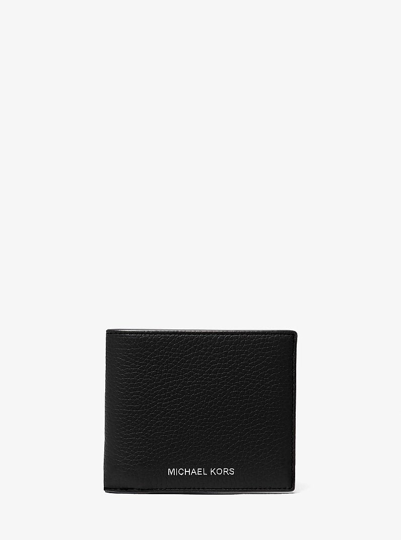 Cooper Pebbled Leather Billfold Wallet Black Black