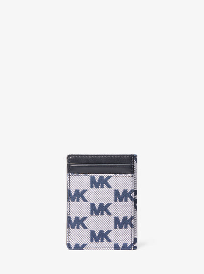Cooper Logo Jacquard Bi-Fold Wallet Navy Navy