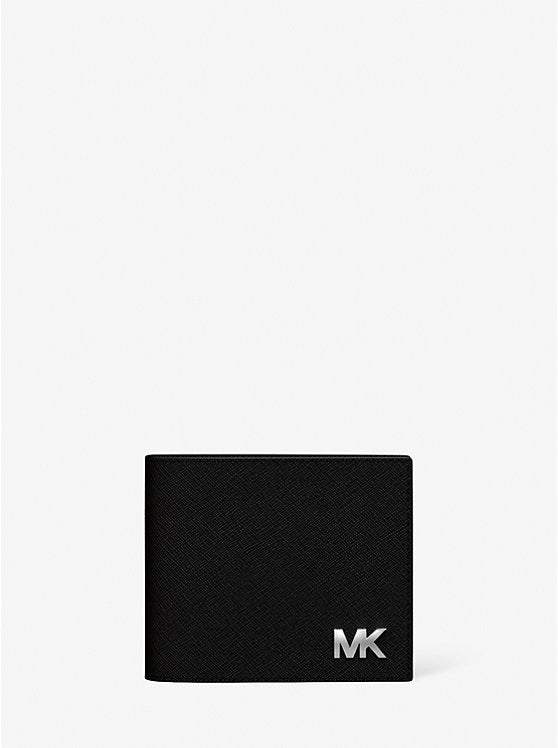 Cooper Saffiano Leather Billfold Wallet With Passcase Black Black