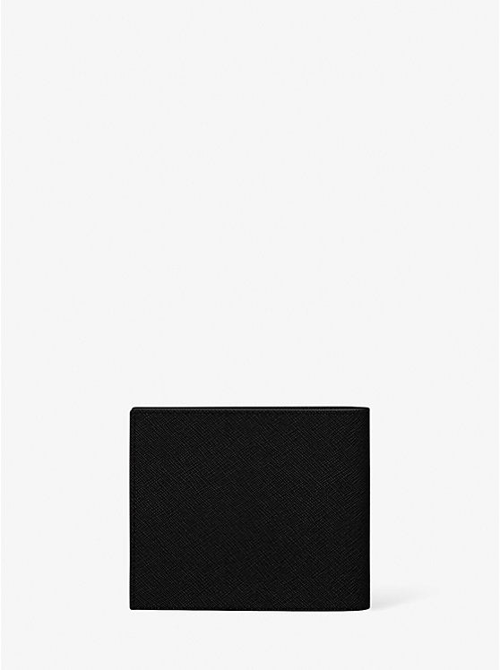 Cooper Saffiano Leather Billfold Wallet With Passcase Black Black