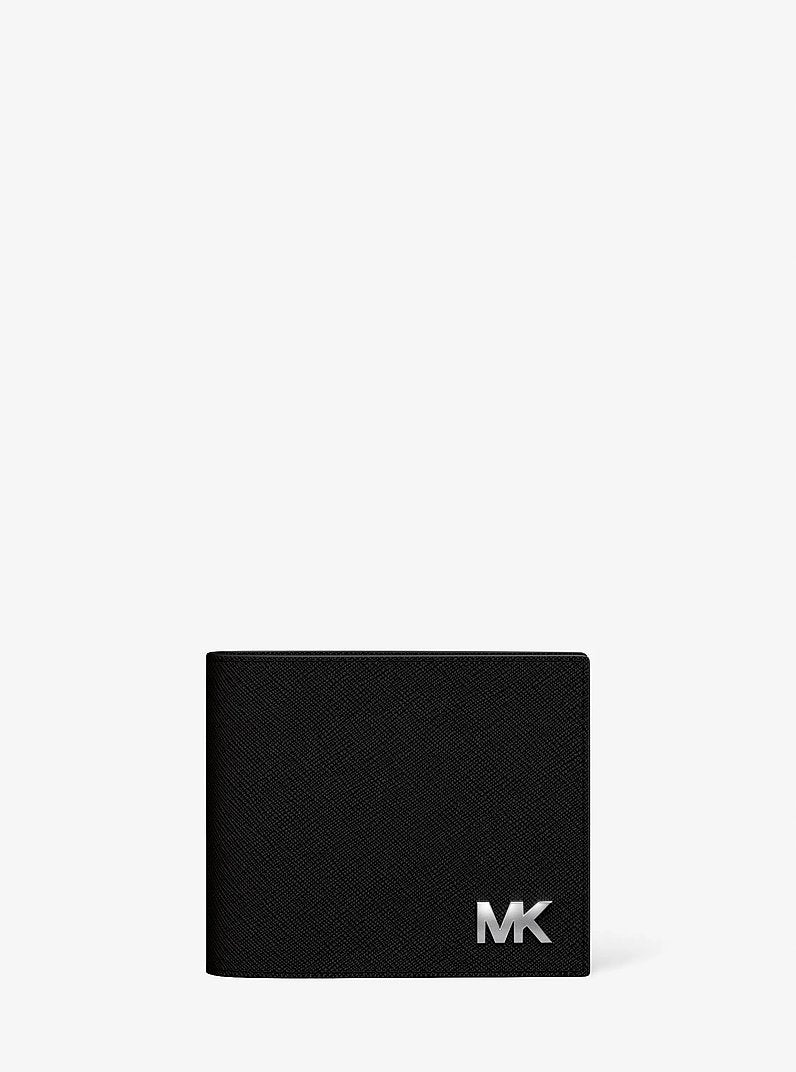 Cooper Saffiano Leather Billfold Wallet With Passcase Black Black