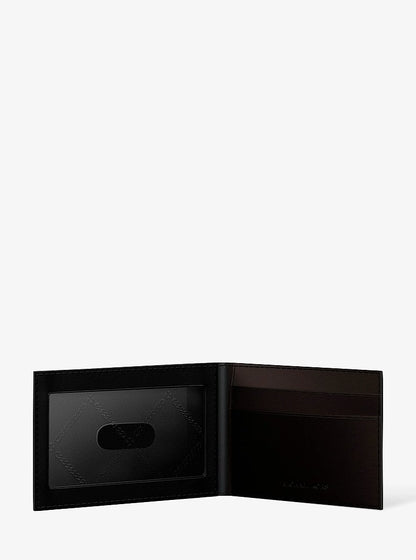 Cooper Saffiano Leather Billfold Wallet With Passcase Black Black
