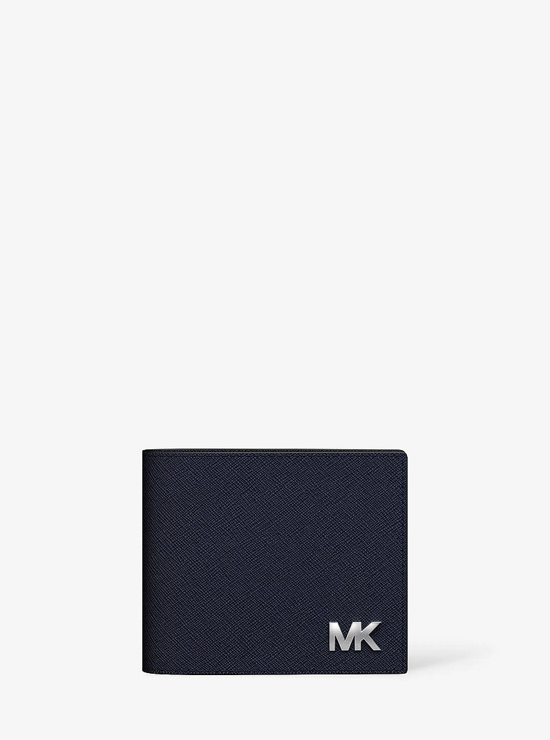 Cooper Saffiano Leather Billfold Wallet With Passcase Navy Navy