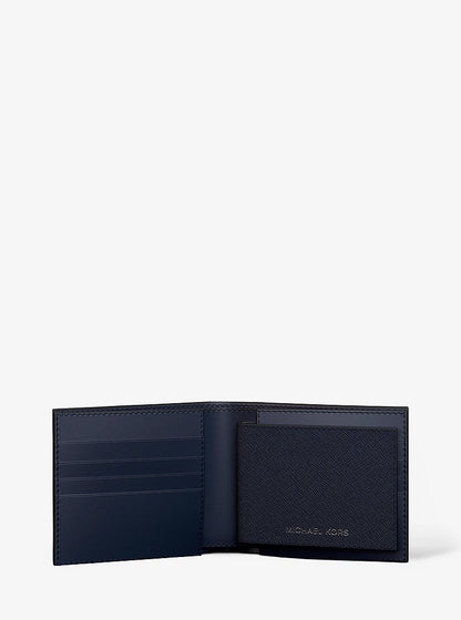 Cooper Saffiano Leather Billfold Wallet With Passcase Navy Navy