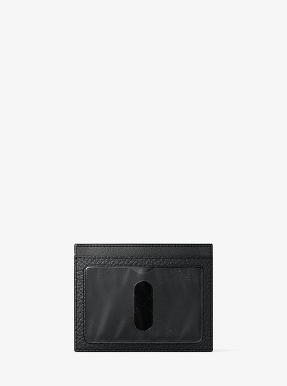 Cooper Pebbled Leather Card Case Black Black