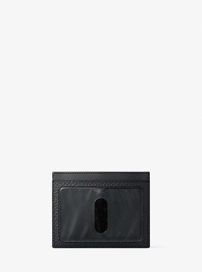Cooper Pebbled Leather Card Case Black Black