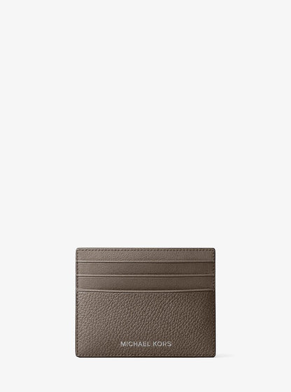Cooper Pebbled Leather Card Case Mushroom Mushroom