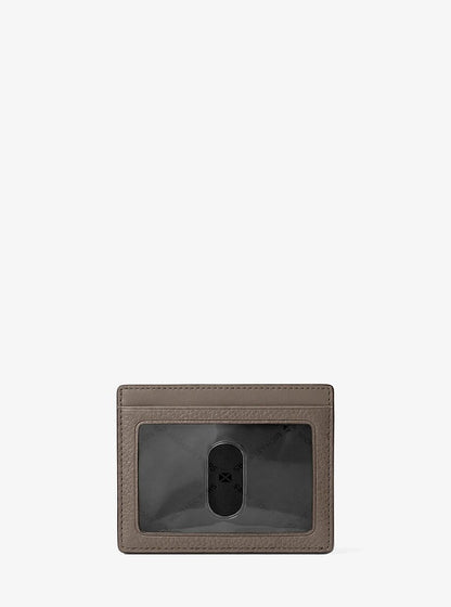 Cooper Pebbled Leather Card Case Mushroom Mushroom