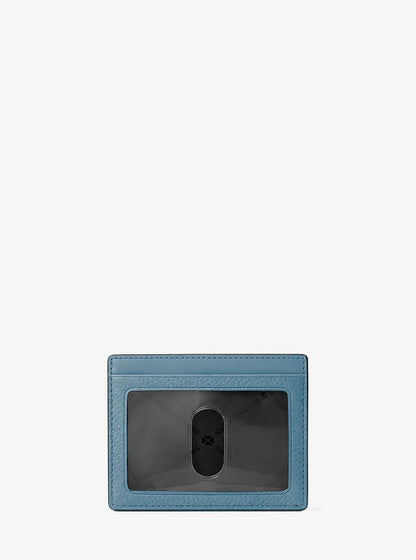 Cooper Pebbled Leather Card Case Denim Denim