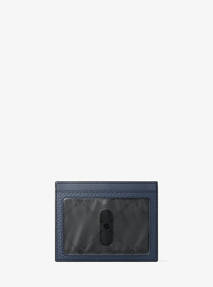 Cooper Pebbled Leather Card Case Navy Navy