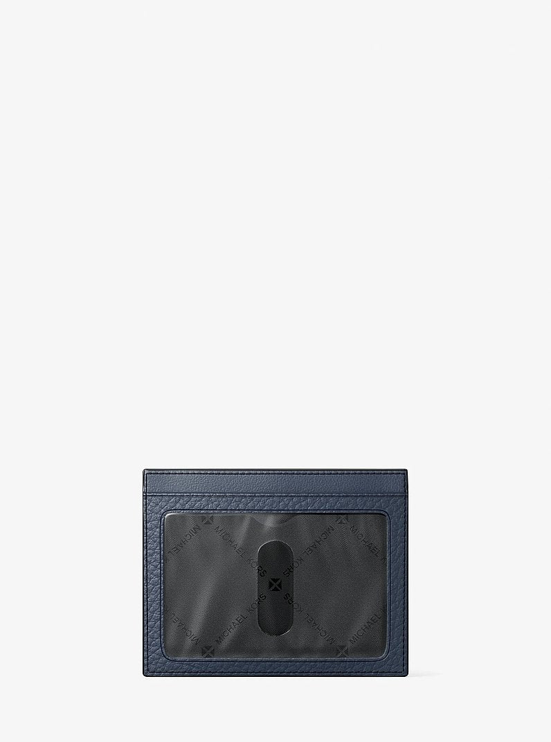 Cooper Pebbled Leather Card Case Navy Navy