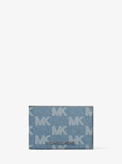 Cooper Medium Logo Jacquard Denim Wallet Medium Blue Wash Medium Blue Wash