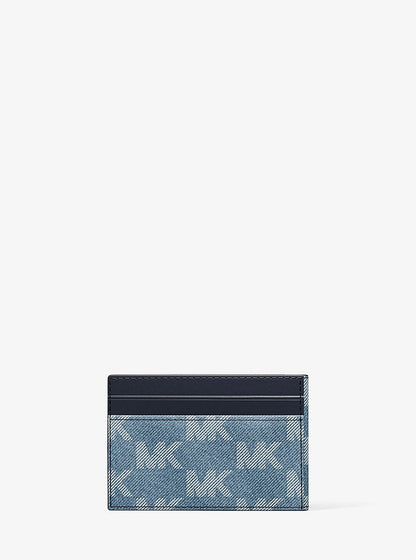 Cooper Medium Logo Jacquard Denim Wallet Medium Blue Wash Medium Blue Wash