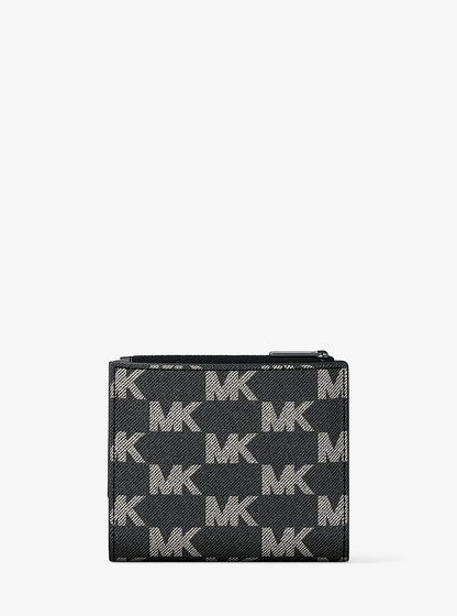 Cooper Medium Logo Jacquard Denim Zip Wallet Black Wash Black Wash