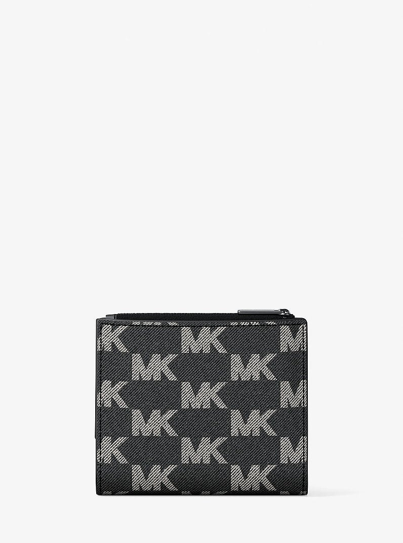 Cooper Medium Logo Jacquard Denim Zip Wallet Black Wash Black Wash