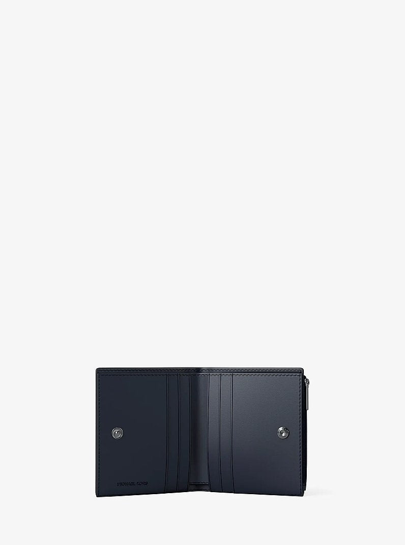 Cooper Medium Logo Jacquard Denim Zip Wallet Medium Blue Wash Medium Blue Wash