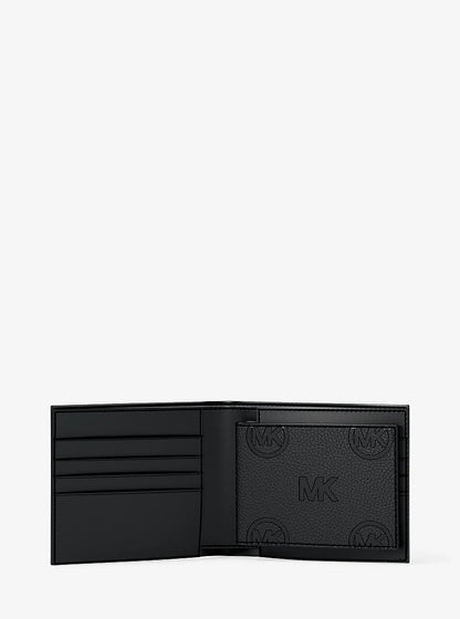 Cooper Logo Debossed Billfold Wallet With Passcase Black Black