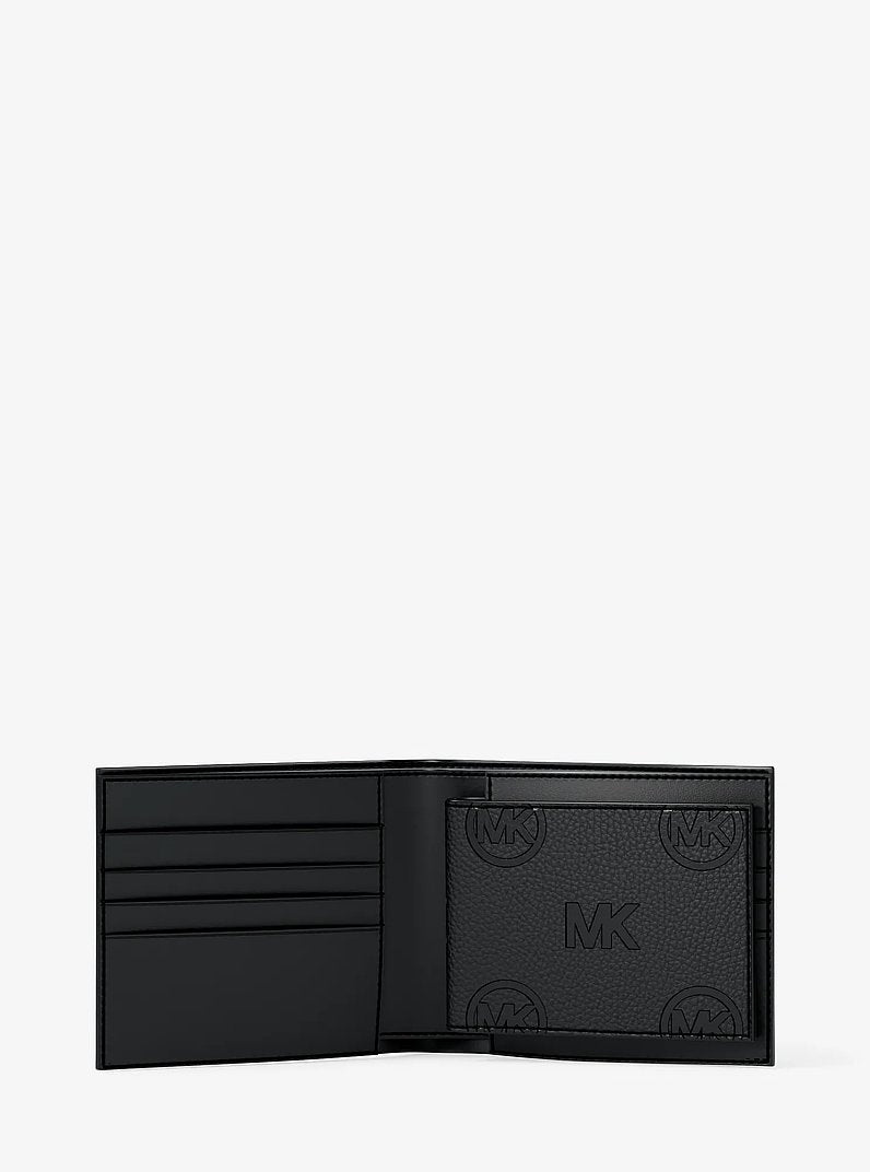 Cooper Logo Debossed Billfold Wallet With Passcase Black Black