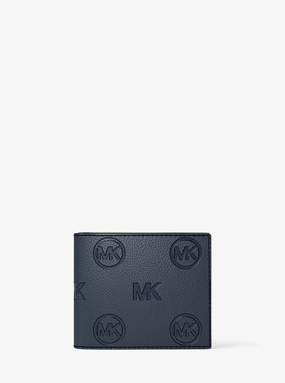 Cooper Logo Debossed Billfold Wallet With Passcase Navy Navy