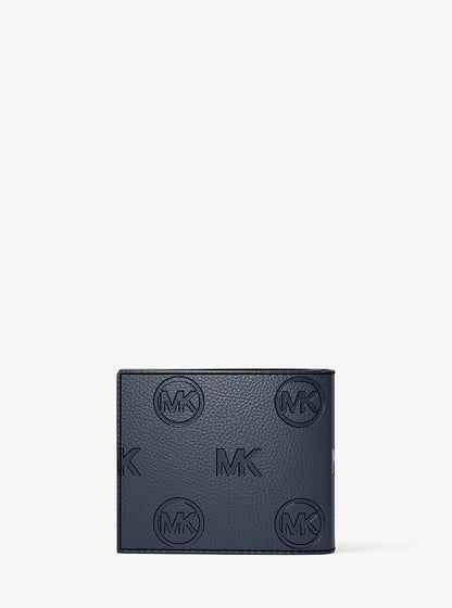 Cooper Logo Debossed Billfold Wallet With Passcase Navy Navy