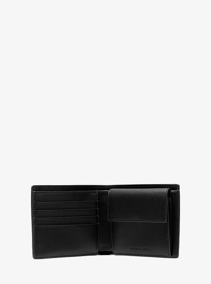 Cooper Pebbled Leather Billfold Wallet With Coin Pouch Black Black