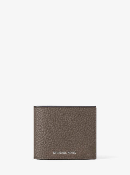 Cooper Pebbled Leather Billfold Wallet With Coin Pouch Mushroom Mushroom