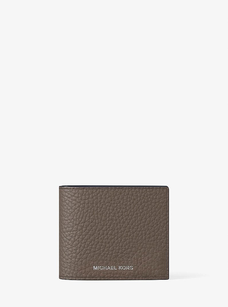Cooper Pebbled Leather Billfold Wallet With Coin Pouch Mushroom Mushroom