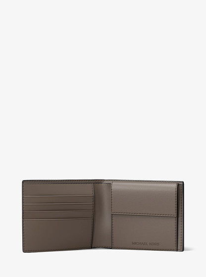 Cooper Pebbled Leather Billfold Wallet With Coin Pouch Mushroom Mushroom