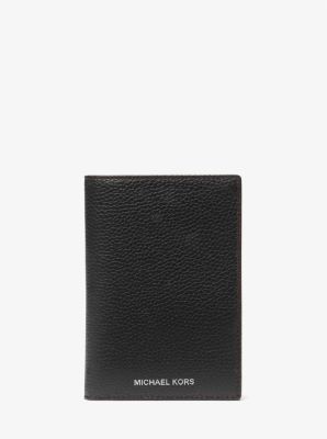 Micheal Kors Pebbled Leather Passport Wallet Black